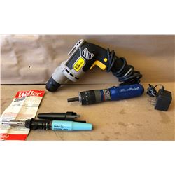 LOT OF STANLEY FAT MAX DRILL, WELLER PYROPEN & BLUE POINT DRIVER