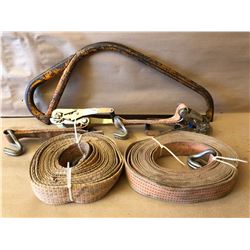 CROSS CUT SAW & 2X RATCHET STRAPS