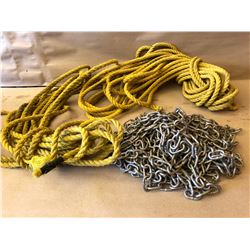 JOB LOT OF NYLON ROPE & CHAIN