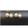 Image 1 : 14K EARRINGS W DOUBLE PEARLS