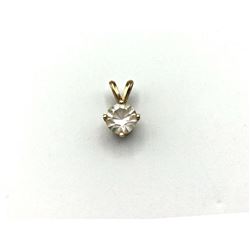 14K PENDANT W LARGE CLEAR STONE