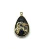 Image 1 : 14K BLACK TEAR DROP PENDANT