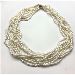 14K LAYERED RICE PEARL NECKLACE