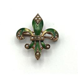 14K FRENCH LILY BROOCH/ PIN