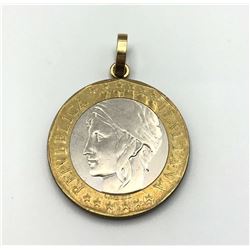 14K REPVBBLICA ITALIANA COIN PENDANT