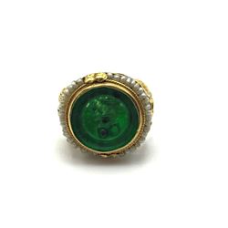 10K JADE VINTAGE RING SIZE 4