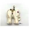 Image 1 : 14K WHITE ELEPHANT PENDANT W STONES