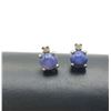 Image 2 : 14K EARRINGS W BLUE STONE AND DIAMOND