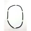 Image 1 : 14K NECKLACE W RICE PEARLS & BLACK BEADS