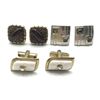 Image 1 : 3 PAIRS OF CUFF LINKS SILVER TONE FANCY!