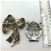Image 2 : 2 LARGE BROOCHES RHINESTONES