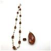 Image 1 : BROWNISH STONE LOT NECKLACE 2 PENDANTS
