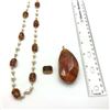 Image 2 : BROWNISH STONE LOT NECKLACE 2 PENDANTS