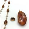 Image 3 : BROWNISH STONE LOT NECKLACE 2 PENDANTS