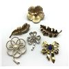 Image 1 : 6 FLOWER/LEAVES BROOCHES/ PINS