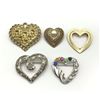 Image 1 : 5 VINTAGAE HEART BROOCHES