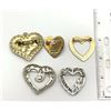 Image 2 : 5 VINTAGAE HEART BROOCHES