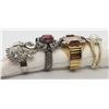 Image 2 : 4-VARIOUS SIZE FASHION RINGS-RHINESTONES-