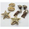 Image 2 : 4-PAIRS OF VINTAGE GOLD TONED CLIP ON EARRINGS