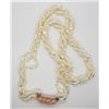 Image 2 : VINTAGE WHITE BEADED LAYERED NECKLACE WITH