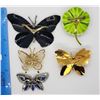Image 3 : VINTAGE BUTTERFLY BROOCH LOT: (4)BUTTERFLIES
