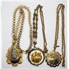 Image 1 : 3-VINTAGE GOLD TONED NECKLACES WITH LARGE