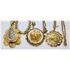 Image 2 : 3-VINTAGE GOLD TONED NECKLACES WITH LARGE