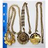 Image 3 : 3-VINTAGE GOLD TONED NECKLACES WITH LARGE