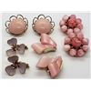 Image 2 : 4-VINTAGE GOLD TONED PINK CLIP ON EARRINGS