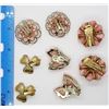 Image 3 : 4-VINTAGE GOLD TONED PINK CLIP ON EARRINGS