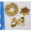 Image 2 : 3-VINTAGE GOLD TONED BROOCHES (1)CIRCULAR