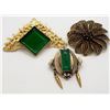 Image 2 : 3-GOLD TONED VINTAGE BROOCHES