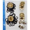 Image 2 : 3-PARIS OF LARGED BEADED CLIP ON EARRINGS
