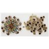 Image 1 : 2-VINTAGE GOLD TONED BROOCHES WITH PASTEL
