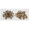 Image 2 : 2-VINTAGE GOLD TONED BROOCHES WITH PASTEL