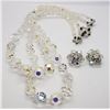Image 2 : VINTAGE CLEAR BEADED LAYERED NECKLACE WITH