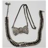 Image 2 : 2-VINTAGE SILVER TONED RHINESTONE NECKLACES