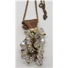 Image 2 : VINTAGE GOLD TONED NECKLACE WITH CLEAR