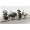 Image 3 : 4-STERLING RINGS w/NATURAL STONES