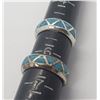 Image 8 : 4-MATCHING STERLING/TURQUOISE BANDS
