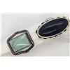 Image 1 : 2-STERLING RINGS (1) OBLONG BLACK ONYX