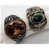 Image 1 : 2-STERLING RINGS (1) TURQUOISE NATIVE STYLE