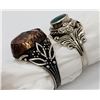 Image 2 : 2-STERLING RINGS (1) TURQUOISE NATIVE STYLE