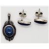 Image 2 : 925 EARRINGS / PENDANT NATURAL BLUE