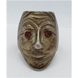 STERLING MENS RING "FACE" DESIGN