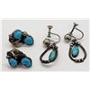 Image 1 : 2-STERLING TURQUOISE EARRINGS