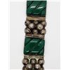 Image 2 : SILVER MEXICO PANEL BRACELET w/JADE