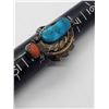 Image 4 : NATIVE AMERICAN TURQUOISE / CORAL RING