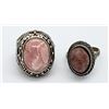 Image 1 : 2-PINK MARBLE STONE STERLING RINGS