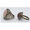 Image 2 : 2-PINK MARBLE STONE STERLING RINGS